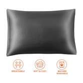Juego de 2 fundas de almohada de Satín. Color gris oscuro. Marca EHEYCIGA.